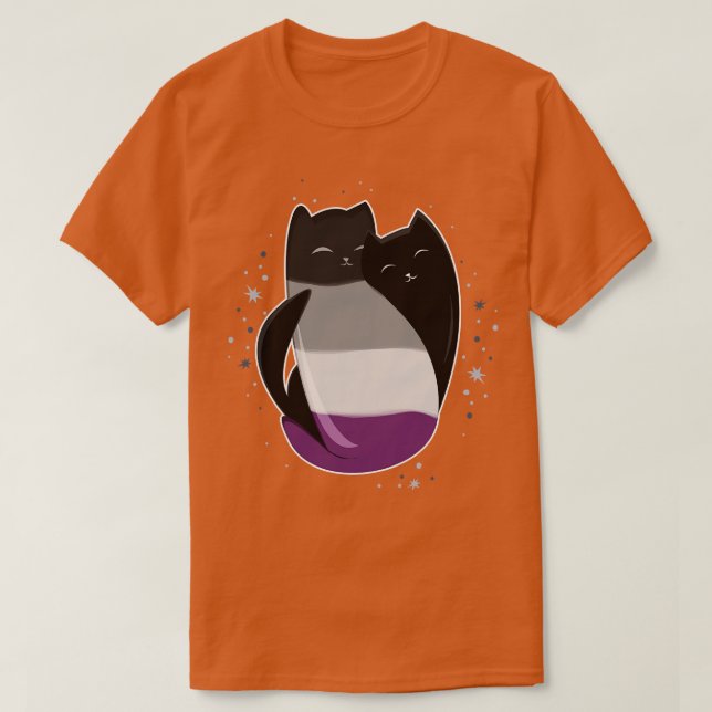Asexual Cat LGBT Pride Flag T-Shirt (Design Front)