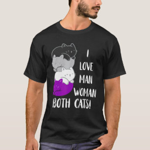 Asexual Cats I Love Man Woman Ace Kitty Asexuality T-Shirt
