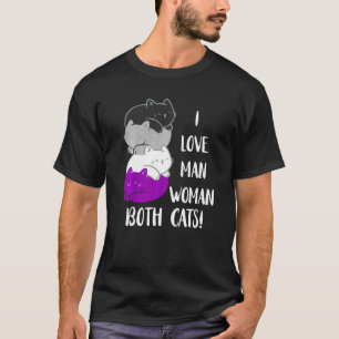 Asexual Cats I Love Man Woman Ace Kitty Asexuality T-Shirt