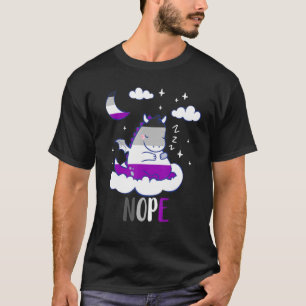 Asexual Cute Dragon Nope Ace Sleep Night Lgbqa Ase T-Shirt