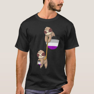 Asexual Cute Sloth Playing Rope Asexuality Ace Ase T-Shirt