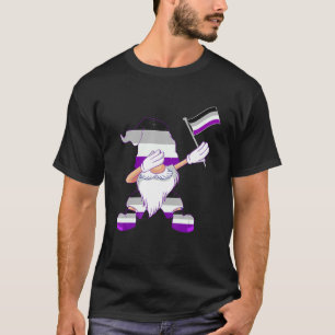 Asexual Dancing Gnome Asexual Flag Beanie Asexual  T-Shirt