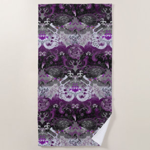 Asexual Dragon Damask - Ace Pride Flag Colours Beach Towel