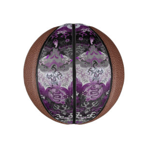 Asexual Dragon Damask - Ace Pride Flag Colours Mini Basketball