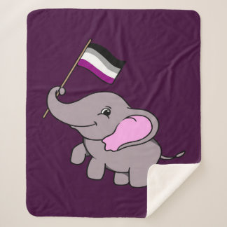 Asexual Elephant Design Sherpa Blanket