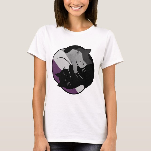 Asexual Eternal Yin Yang Cat T-Shirt (Front)
