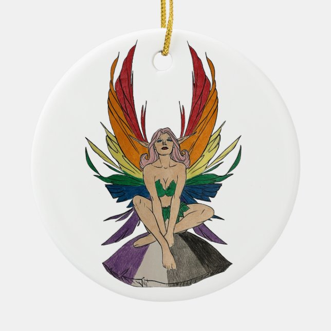 Asexual Faerie Ceramic Tree Decoration (Front)