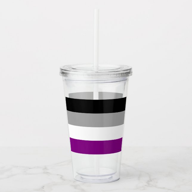 Asexual Flag Acrylic Tumbler (Front)