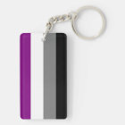 Asexual flag double-sided rectangle keychain