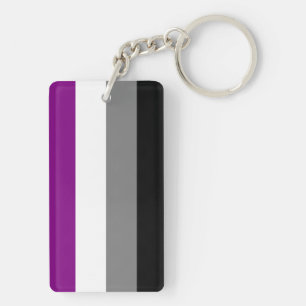 Asexual flag double-sided rectangle keychain