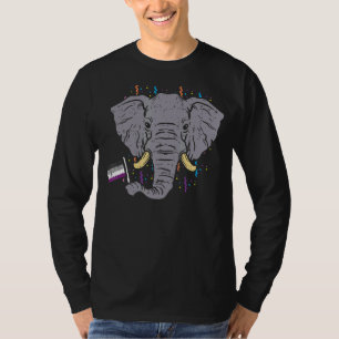 Asexual Flag Elephant Lgbt Ace Pride Stuff Animal T-Shirt