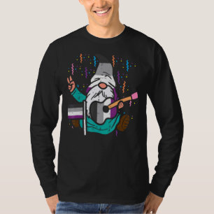 Asexual Flag Gnome Guitar Lgbt Ace Pride Stuff Wom T-Shirt