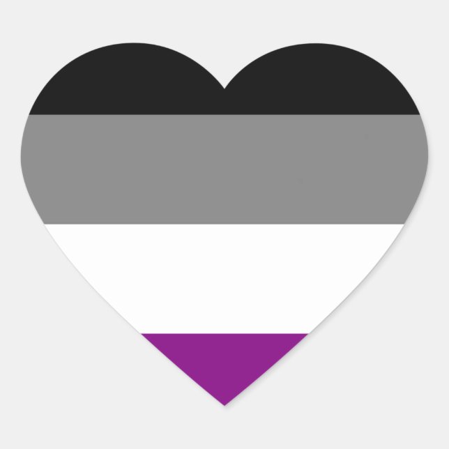 Asexual flag heart stickers (Front)