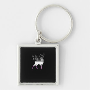 Asexual Flag Oh Deer Queer Pride Funny LGBT Design Key Ring