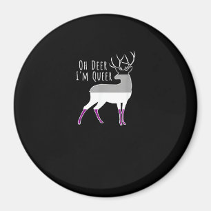 Asexual Flag Oh Deer Queer Pride Funny LGBT Design Magnet