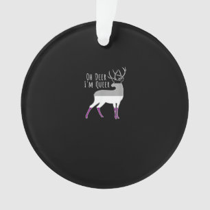 Asexual Flag Oh Deer Queer Pride Funny LGBT Design Ornament