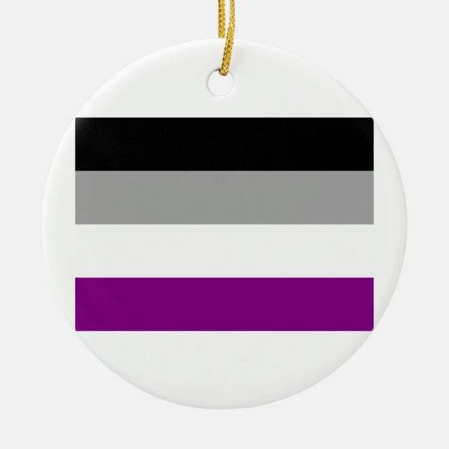 ASEXUAL FLAG ORIGINAL CERAMIC TREE DECORATION (Front)