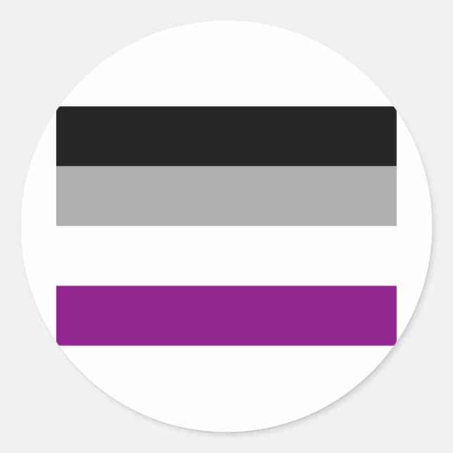 ASEXUAL FLAG ORIGINAL CLASSIC ROUND STICKER (Front)