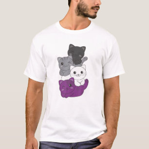 Asexual Flag Pride LGBTQ Cats Asexual cat T Shirt