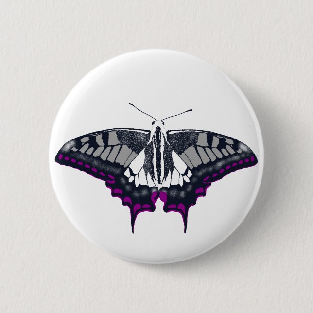 Asexual Flag Swallowtail Butterfly 6 Cm Round Badge (Front)