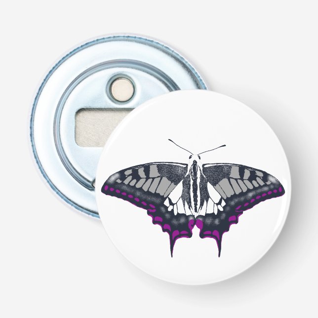 Asexual Flag Swallowtail Butterfly Bottle Opener (Front)
