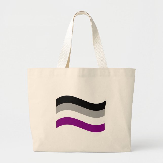 ASEXUAL FLAG WAVING LARGE TOTE BAG (Front)