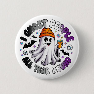 Asexual Funny Halloween – I Ghost People 6 Cm Round Badge
