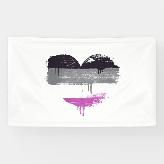 ASEXUAL HEART - ASEXUAL LOVE BANNER (Horizontal)