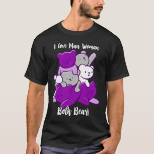 Asexual I Love Man Woman Both Bear Asexuality Ace T-Shirt