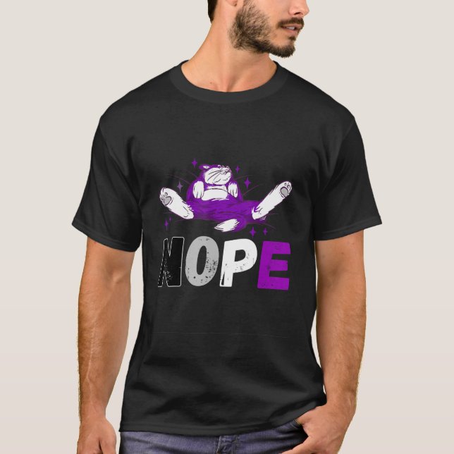 Asexual Nope Asexuality Cat No Ace Asexual Flag Lg T-Shirt (Front)