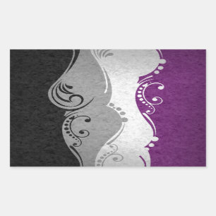 Asexual Ornamental Flag Rectangular Sticker