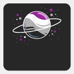 Asexual Outer Space Planet Ace Pride Square Sticker