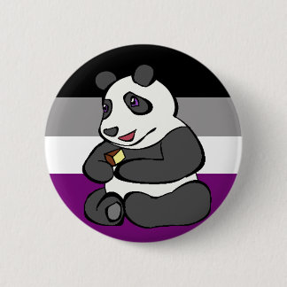 Asexual Panda eating Cake 6 Cm Round Badge
