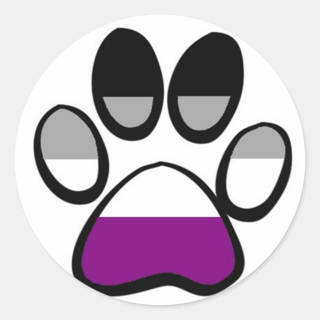 Asexual Pawprint Classic Round Sticker (Front)