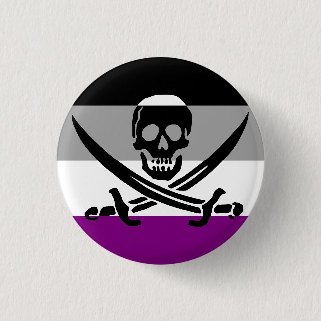 Asexual Pirate Pride Flag Button (Front)