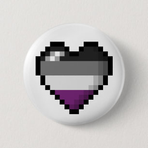 Asexual Pixel Heart 6 Cm Round Badge