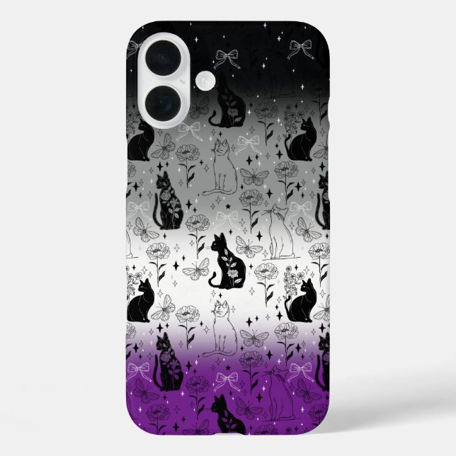 Asexual Pride Black Cat - Mystical Witchy Case-Mate iPhone Case (Back)