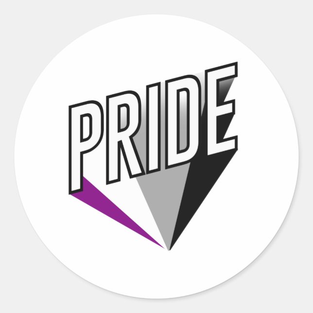 Asexual Pride Burst Classic Round Sticker (Front)