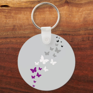 Asexual Pride Butterfly Trail Key Ring