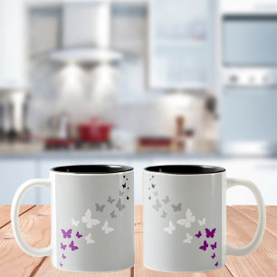 Asexual Pride Butterfly Trail Two-Tone Coffee Mug
