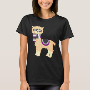 Asexual Pride  Cool Llama with Ace Pride Sunglasse T-Shirt
