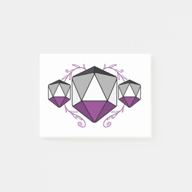Asexual Pride Dice Post-it Notes (Front)
