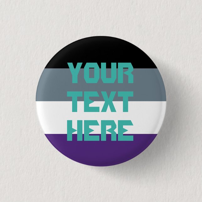 Asexual pride flag 3 cm round badge (Front)