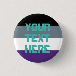 Asexual pride flag 3 cm round badge