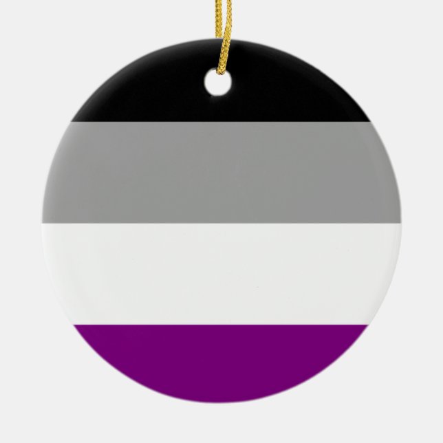 Asexual Pride Flag Ceramic Tree Decoration (Front)