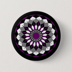 Asexual Pride Flag Colours Mandala LGBT 6 Cm Round Badge