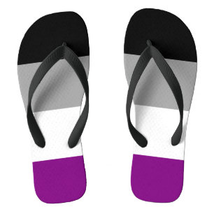 Asexual Pride Flag Flip Flops