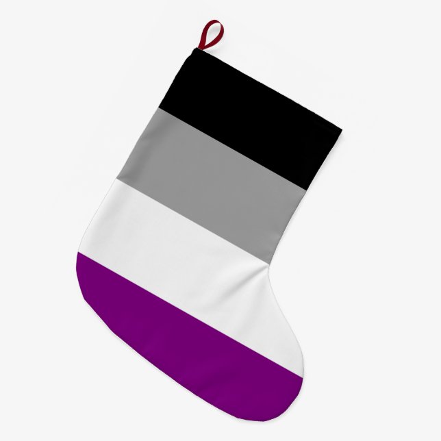 Asexual Pride Flag Large Christmas Stocking (Front (Hanging))