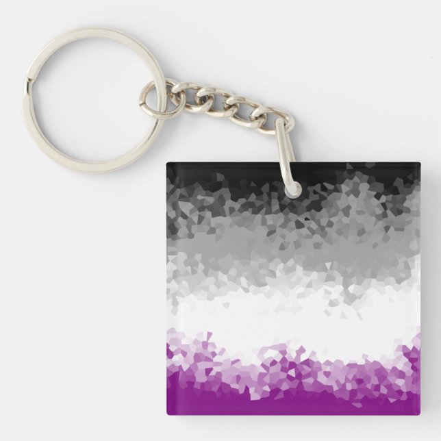 Asexual Pride Flag LGBTQIA Nonsexual Abstract Key Ring (Front)