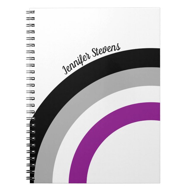 Asexual Pride Flag Rainbow Customisable Notebook (Front)